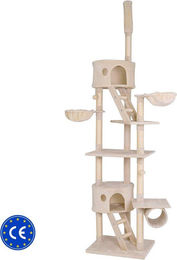 Famanu Kratzbaum für Katzen mit höhenverstellbaren Sisalkratzsäulen in Beige – Bild 1 von 1
