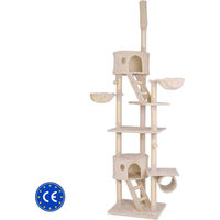 Produktbild von Famanu Kratzbaum für Katzen mit höhenverstellbaren Sisalkratzsäulen in Beige