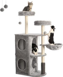 Famanu Kratzbaum für Katzen mit Höhle, Plattformen und Hängematte in Grau 132 cm – Bild 1 von 1