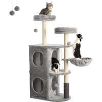 Produktbild von Famanu Kratzbaum für Katzen mit Höhle, Plattformen und Hängematte in Grau 132 cm