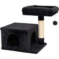 Produktbild von Famanu Kratzbaum für Katzen mit Höhle und Sisal-Elementen in Schwarz, 50 cm Höhe