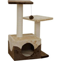 Produktbild von Famanu Kratzbaum für Katzen mit Höhle und Spielbällen aus Sisal in Braun/Beige, 70 cm Höhe