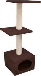 Famanu Kratzbaum für Katzen mit Kubus-Haus und Sisal-Elementen, 106 cm, Braun – Bild 1 von 1