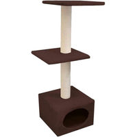 Produktbild von Famanu Kratzbaum für Katzen mit Kubus-Haus und Sisal-Elementen, 106 cm, Braun