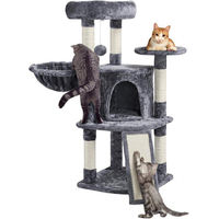 Produktbild von Famanu Kratzbaum für Katzen mit Kuschelhöhle und Sisal-Kratzfläche in Grau, 107 cm Höhe