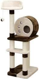 Famanu Kratzbaum für Katzen mit Liegefläche in Braun und Beige mit 127 cm Höhe – Bild 1 von 1