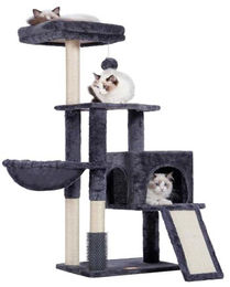 Famanu Kratzbaum für Katzen mit Liegefläche und Kratzplatte in Grau – Bild 1 von 1