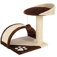 Produktbild von Famanu Kratzbaum für Katzen mit Plüschball und Krabbenbogen aus Plüsch und Sisal in Braun, 43 cm hoch