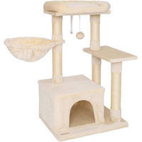Produktbild von Famanu Kratzbaum für Katzen mit Plüschball und Liegefläche in Beige, 85 cm hoch