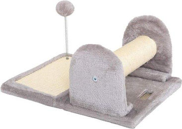 Famanu Kratzbaum für Katzen mit Plüschball und Sisaloberfläche in Grau 40x30 cm – Bild 1 von 1