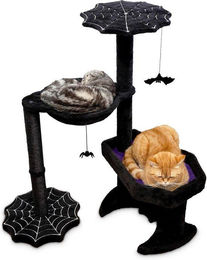 Famanu Kratzbaum für Katzen mit Schlafbett und Hängematte in Schwarz und Lila – Bild 1 von 1