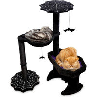 Produktbild von Famanu Kratzbaum für Katzen mit Schlafbett und Hängematte in Schwarz und Lila