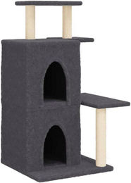 Famanu Kratzbaum für Katzen mit Schlafplatz und Spielzeug aus Sisal in Grau – Bild 1 von 1