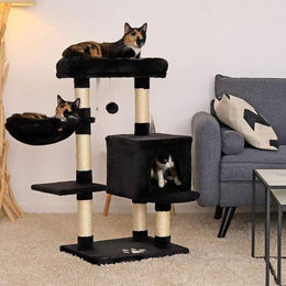 Famanu Kratzbaum für Katzen mit Sisal in Schwarz – Bild 1 von 1