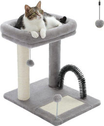 Famanu Kratzbaum für Katzen mit Sisal-Kratzfläche und Spielball Grau 51 cm – Bild 1 von 4