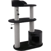 Produktbild von Famanu Kratzbaum für Katzen mit Sisal und gepolsterten Plattformen in Schwarz