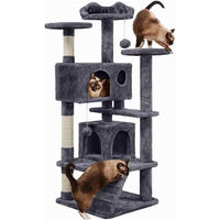 Produktbild von Famanu Kratzbaum für Katzen mit Sisal und Plattformen in Grau, 130 cm hoch