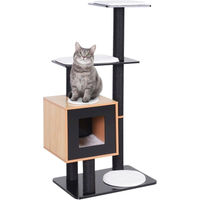 Produktbild von Famanu Kratzbaum für Katzen mit Sisalsäulen und Hängenden Bällen in Schwarz