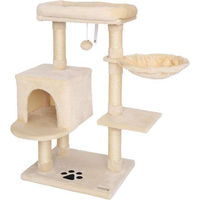 Produktbild von Famanu Kratzbaum für Katzen mit Sisalstamm und Plüschliegeplatz in Beige 93 cm hoch
