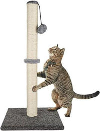 Famanu Kratzbaum für Katzen mit Spielball aus Sisal in Grau 74 cm – Bild 1 von 1