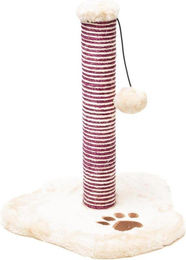 Famanu Kratzbaum für Katzen mit Spielball in Beige aus Plüsch und Sisal 39 cm – Bild 1 von 1