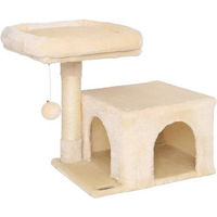 Produktbild von Famanu Kratzbaum für Katzen mit Spielball in Beige und Sisal-Elementen 50 cm hoch