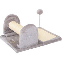 Produktbild von Famanu Kratzbaum für Katzen mit Spielball und Kratzfläche aus Plüsch und Sisal in Grau