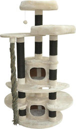 Famanu Kratzbaum für Katzen mit zwei Katzenhöhlen in Beige, 146 x 83 x 60 cm – Bild 1 von 1