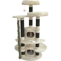 Produktbild von Famanu Kratzbaum für Katzen mit zwei Katzenhöhlen in Beige, 146 x 83 x 60 cm