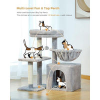 Produktbild von Famanu Kratzbaum für Katzen und Kitten in Grau mit Plüsch und 72 cm Höhe