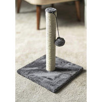 Produktbild von Famanu Kratzbaum für kleine bis mittelgroße Katzen aus Plüsch und Sisal in Grau mit hängendem Ball 40 cm