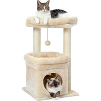 Produktbild von Famanu Kratzbaum für kleine bis mittelgroße Katzen mit Sisal und Katzenhaus in Beige