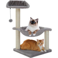 Produktbild von Famanu Kratzbaum für kleine Katzen mit Hängematte in Grau aus Holzspanplatte, Plüsch und Sisal