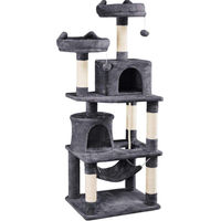 Produktbild von Famanu Kratzbaum großer Kletterbaum mit Spielhaus und Sisal für Katzen in Grau