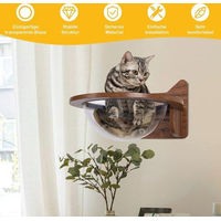 Produktbild von Famanu Kratzbaum Kletterwand für Katzen mit transparentem Acrylglas und Wandliegefläche in Braun