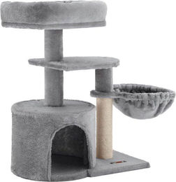 Famanu Kratzbaum kompakt für Katzen 68 cm hellgrau mit Sisal – Bild 1 von 4