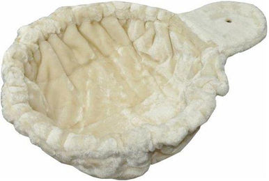 Famanu Kratzbaum Liegefläche XXL für große Katzen aus Plüsch beige 45 cm Ø – Bild 1 von 1