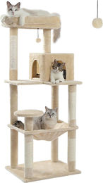 Famanu Kratzbaum Luxus Katzenbaum Grau 143 cm aus Plüsch und Sisal – Bild 1 von 1