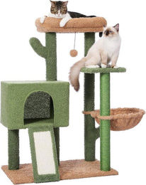 Famanu Kratzbaum mit Cactus-Design aus Holz und Stoff in Grün 90 cm – Bild 1 von 1