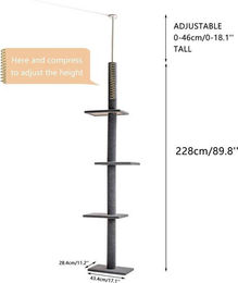 Famanu Kratzbaum mit Deckenspanner Grau – Bild 1 von 1