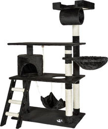 Famanu Kratzbaum mit Katzenhaus Schwarz 141 cm für Katzen und Kätzchen – Bild 1 von 1