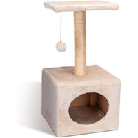 Produktbild von Famanu Kratzbaum mit Katzenhaus und Kletterfunktion aus Plüsch und Sisal in Beige