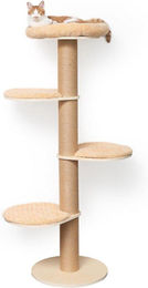 Famanu Kratzbaum mit Kratzsäule und Spielzeug aus Holz, Plüsch und Sisal in Beige – Bild 1 von 1