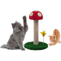 Produktbild von Famanu Kratzbaum mit Paddenstuhl-Motiv für Kitten aus Plüsch in Bunt und Rot 45 cm