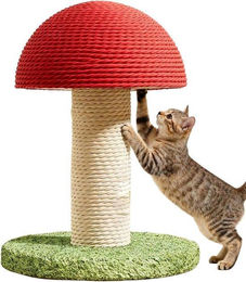 Famanu Kratzbaum mit Pilzdesign in Rot aus Sisal 30x18x20 cm – Bild 1 von 1