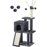 Produktbild von Famanu Kratzbaum mit Spielhaus für Katzen aus Plüsch in Grau