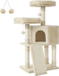 Famanu Kratzbaum mit Spielhaus für Katzen in Beige mit Sisal – Bild 1 von 1