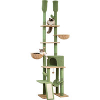 Produktbild von Famanu Kratzbaum Premium Cactus in Grün mit 7 Ebenen und Sisal aus hochwertigem Material