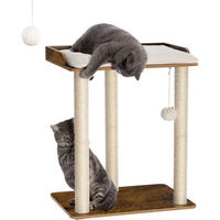 Produktbild von Famanu Kratzbaum Vintage in Beige mit großer Plattform aus Plüsch und Sisal