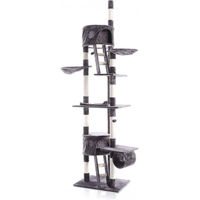 Produktbild von Famanu Kratzbaum XL mit Deckenspanner Grau inklusive Häusern, Hängematte und Sisal 240-260 cm